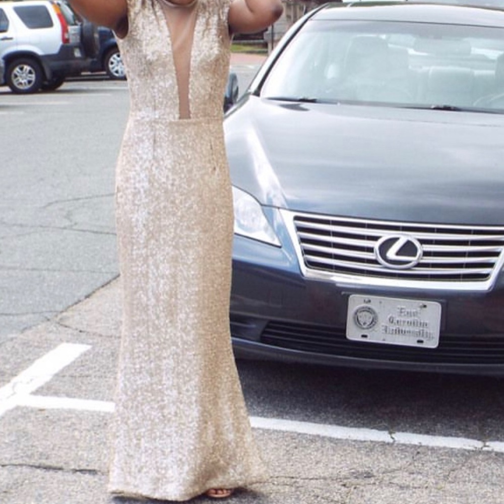 Gold Hollywood Glamour- Michelle Sequin Gown